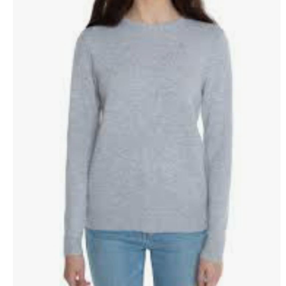 Halogen Gray Cashmere Split Side Sweater Size Med - image 1